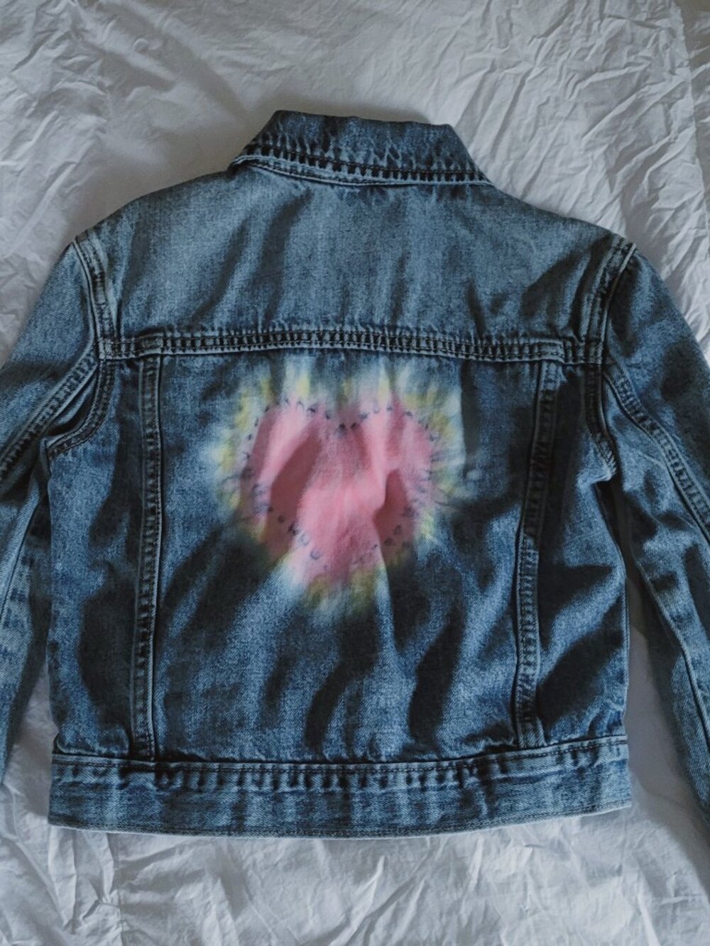 Gap Tie-Dye Heart Denim Jacket 6-7 (S)